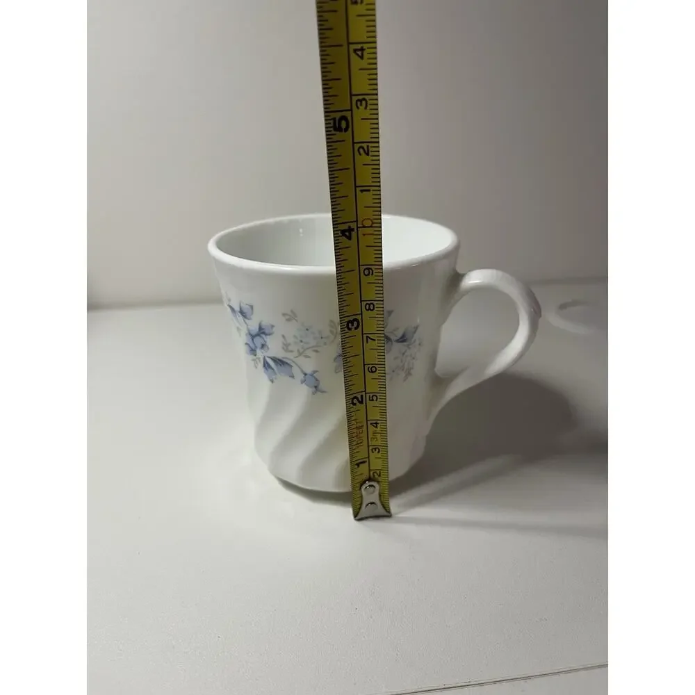 EUC! Corning (Corelle) BLUE FLEUR Flat Cup Swirl Rim Blue Flowers Replacement